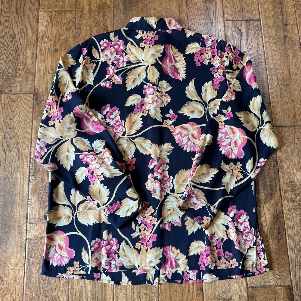 NWT Chaus Womens Button Up Blouse & Skirt Set Sz 16 Black Floral Business career - Picture 6 of 11